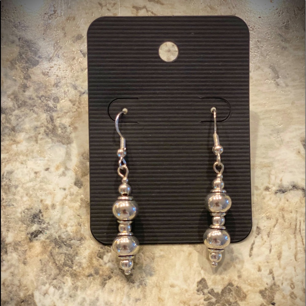 Silver drop earrings
